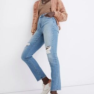 Madewell curvy perfect vintage jeans denman wash ripped edition